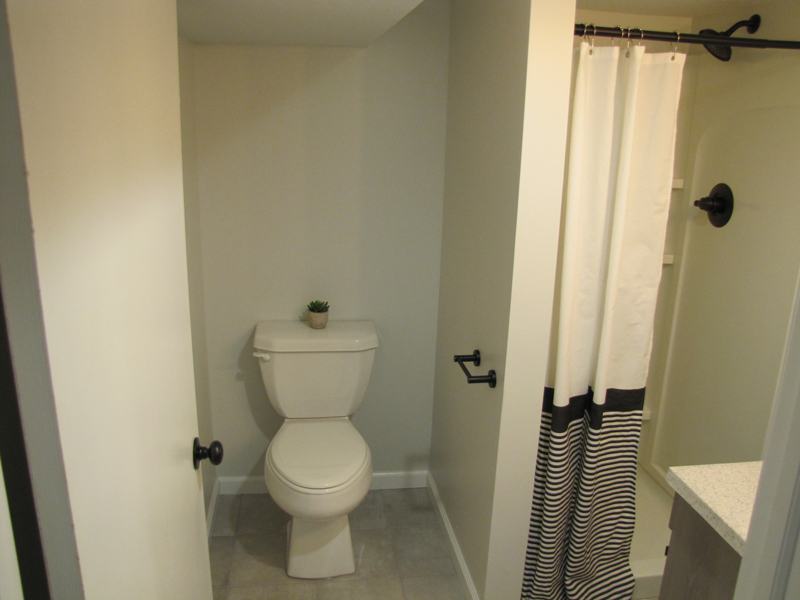 Full bathroom added to this basement